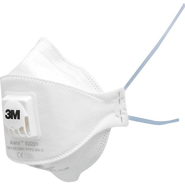 Image du produit kaiserkraft Masque de protection pliable 3M™ Aura™ 9300, FFP2, lot de 20, blanc, avec valve. (FFP2, 20 x)