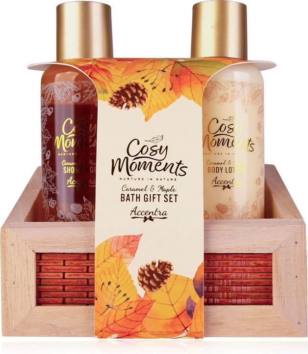 Accentra Geschenkset COSY MOMENTS in Holzbox - Herbst -Motiv (Haarpflege set)