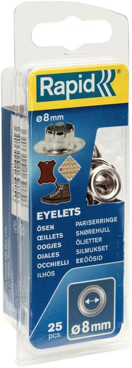 Actual product image Rapid Eyelets 8mm 25 pieces + insertion tool