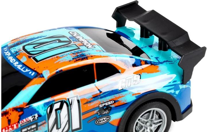 Actual product image Tec-Toy Champion GT9 car with lights, blue/orange, 1:22