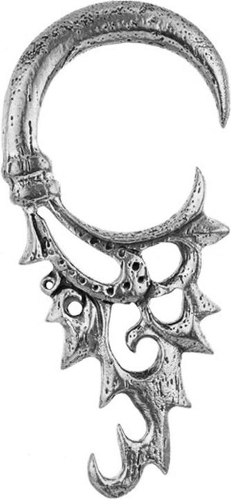 Image du produit Star Piercing Poids à l'oreille Crochet argent Flamme dégoulinante (Laiton)