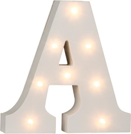 Immagine prodotto Ootb Lettera A illuminata in legno, con 8 LED, circa 16 cm