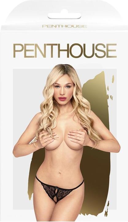 Produktbild Penthouse Lingerie Hot Getaway String mit offenem Schritt Schwarz (M/L)