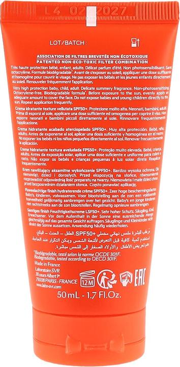 Valori nutrizionali e ingredienti Crema solare fattore di protezione 50 + (re) (Crema solare viso, SPF 50+, 50 ml)