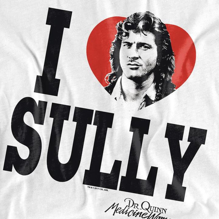 Actual product image Dr. Quinn, Medicine Woman Unisex Adult I Heart Sully T-Shirt (L)