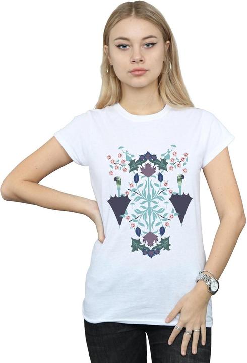 Actual product image Disney Womens/Ladies Mary Poppins Floral Collage Cotton T-Shirt (XL)