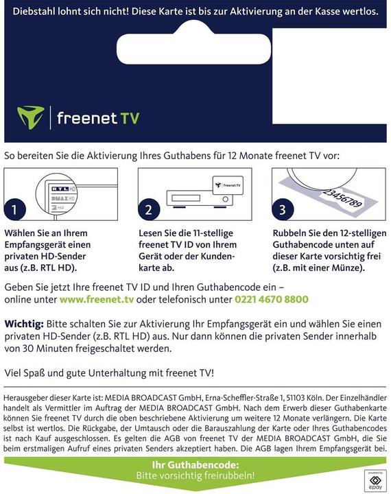 Produktbild Freenet Guthabenkarte 12 Monate