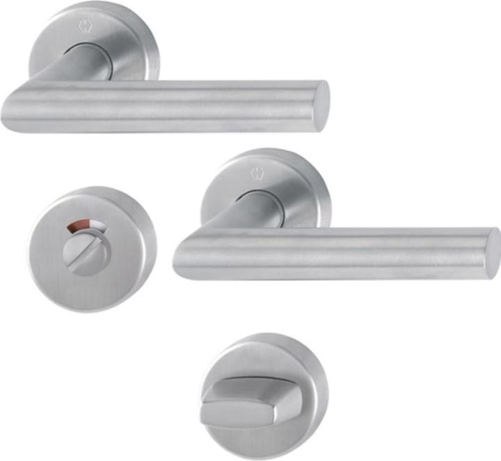Hoppe Rosette set Amsterdam E1400/42H/42HKVS stainless steel F69 round RWSK/OL DIN left / right D/D (Door set)