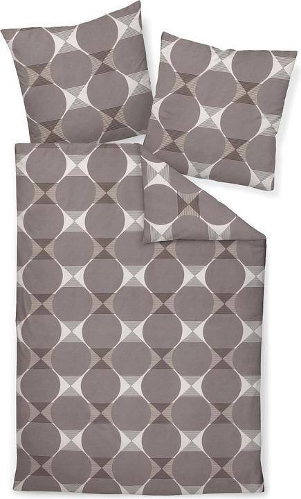 Image du produit Janine Mako-Satin Bettwäsche J.D. 87103 taupe (Set de linge de lit, 135x200 cm + 80x80 cm)