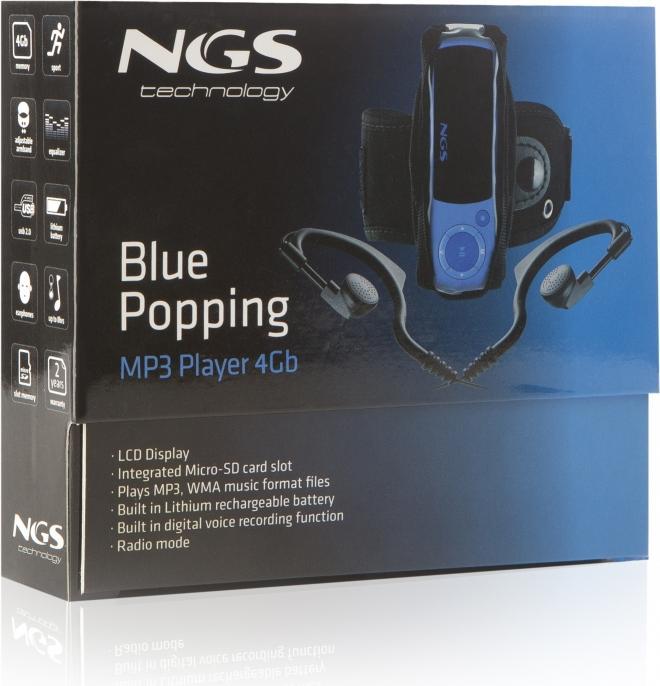 Produktbild NGS 4gb mp3 player. earhooks,neck strap & armband included (4 GB)