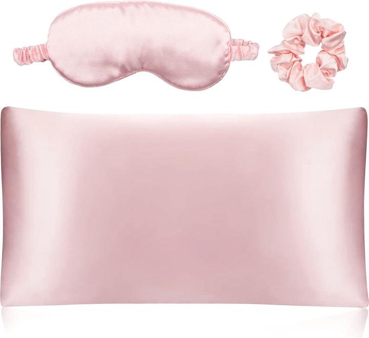 Produktbild Intirilife Seiden Schlafset inkl. Schlafmaske Kissenüberzug Haarband (Schlafmaske)