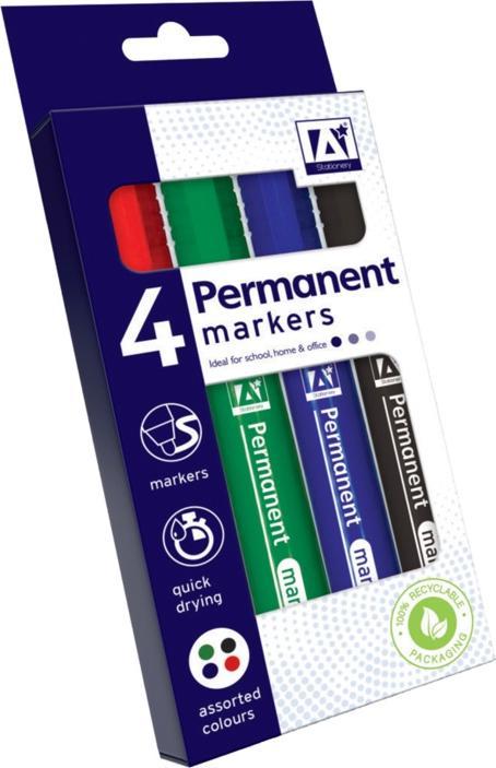 Actual product image Anker Stationery Permanent Marker (Pack of 4) (Colored, 4 x)