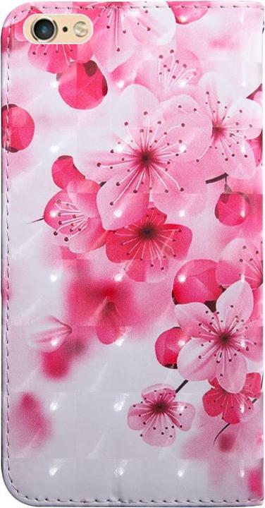 Actual product image Cover-Discount iPhone SE / 8 / 7- leather case pink flower glitter effect (Apple iPhone 7, Apple iPhone 8)