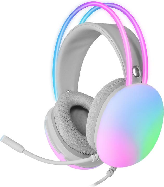 Produktbild Mars Gaming MHGLOW Kopfhörer & Headset Kabelgebunden Kopfband USB Typ-A Weiss (Kabelgebunden)