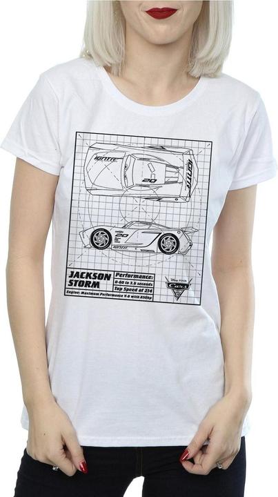 Immagine prodotto Disney Cars Jackson Storm Blueprint Maglietta Donna (L)