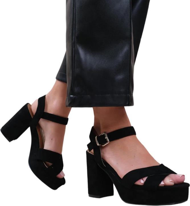 Actual product image Where's That From Womens/Ladies Marcia Strappy Suede Platform High Heels (36)