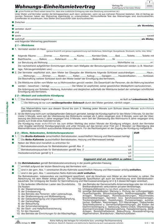 Immagine prodotto Rnk 10 RNK-Verlag 599/10 Contratti di locazione per appartamenti (4 x)