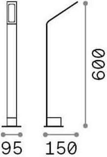 Actual product image Ideal lux AGOS LED floor lamp 6.5W brown IP54 warm white 326689 (670 lm)