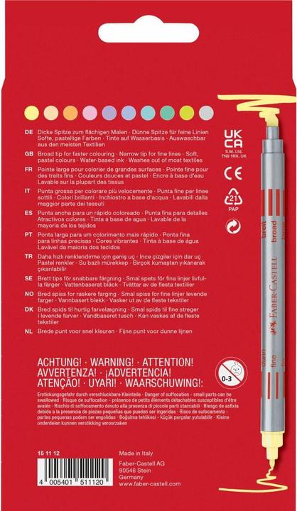Produktbild Faber-Castell Doppelfasermaler Pastell (Mehrfarbig, 10 x)
