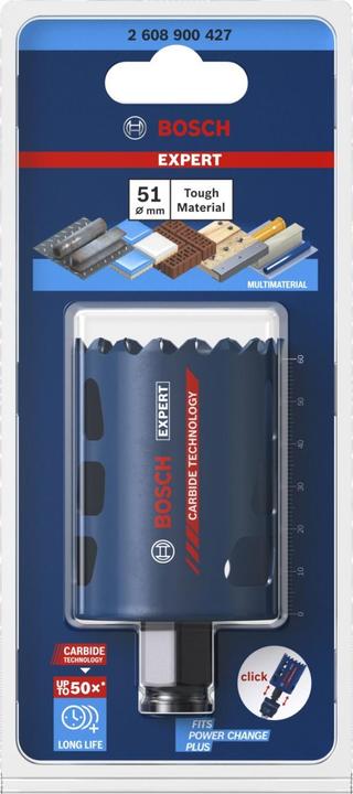 Produktbild Bosch Professional Zubehör EXPERT Tough Material Lochsäge, 51 x 60 mm (51 Millimeter)