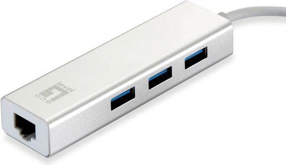 Immagine prodotto LevelOne Adattatore USB-C -> 10/100/1000, 3xUSB3.0 si (USB-C, RJ45 (1x))