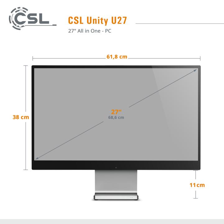 Produktbild CSL All-in-One-PC Unity U27 (Intel Core i5-1235U, 16 GB, 2000 GB, Intel Iris Graphics)