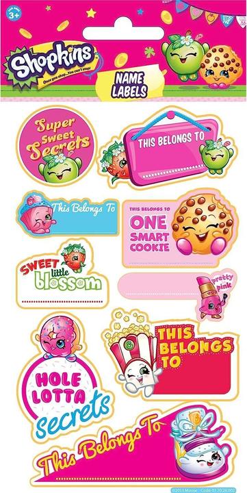 Shopkins Figuren Namensaufkleber Folie