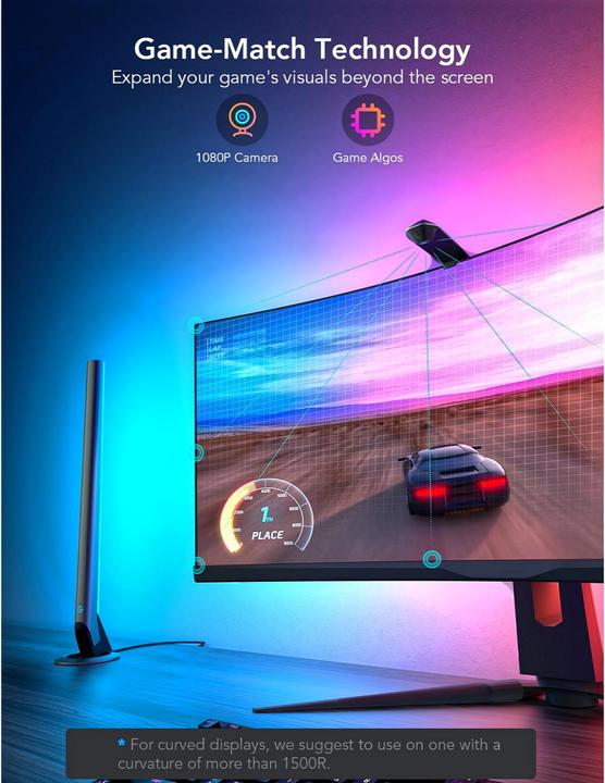 Image du produit Govee DreamView G1 Pro Lumière de jeu, RGBIC, WiFi (300 lm)