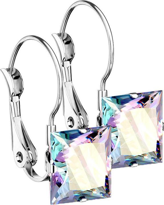 Produktbild Hollywood Body Jewelry Ohrring silber mit Quadratischem Kristall multicolor (ohne Messing, Chirurgenstahl 316L)
