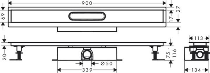 Immagine prodotto hansgrohe Set completo uBox universale, per canali doccia prefabbricati, standard 900mm (900 mm)