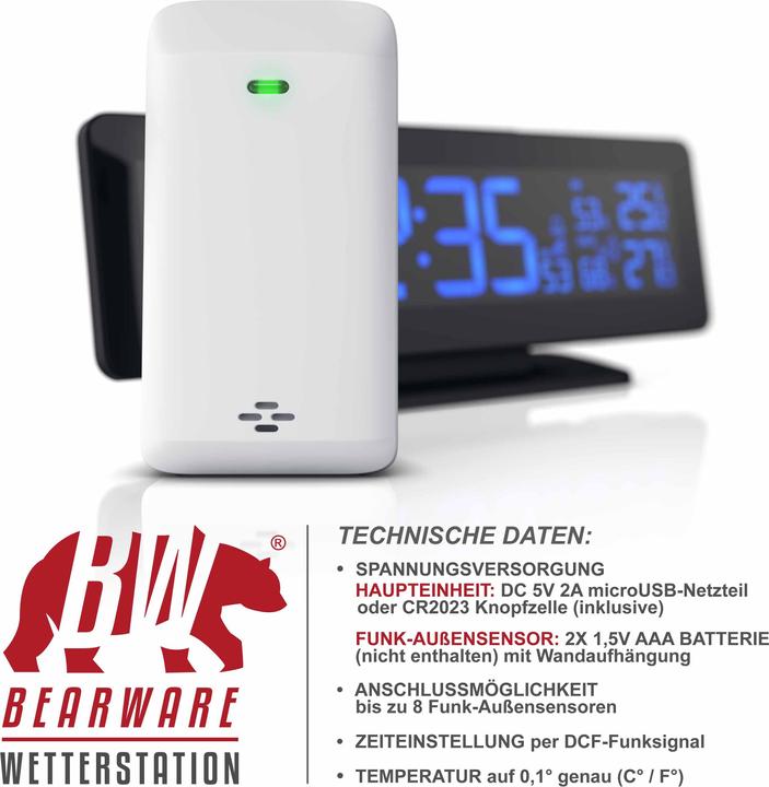 Immagine prodotto Bearware Stazione meteo wireless con sensore esterno