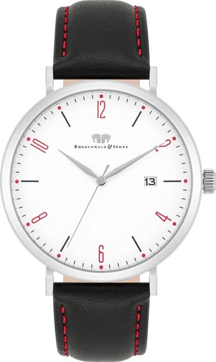 Produktbild Quarzuhr Arakon II Echtleder Silber - 34074 (Analoguhr, 42 mm)