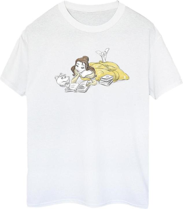 Disney Die Schöne und das Biest Belle Lesen Baumwolle Boyfriend TShirt