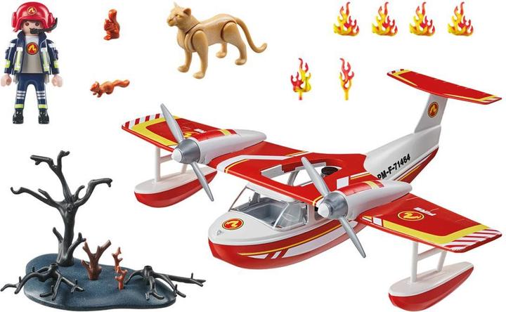 Image du produit Playmobil Avion de pompier avec fonction d'extinction (71463)