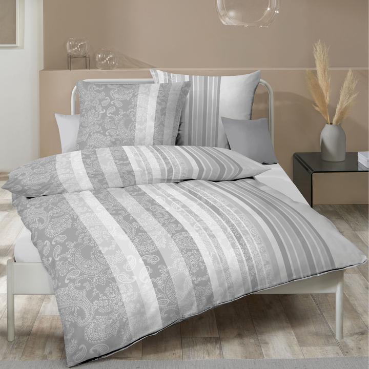 Produktbild Kaeppel Interlock Jersey Bettwäsche Firenze silber (Duvetbezug, 135x200 cm (80x80 cm))