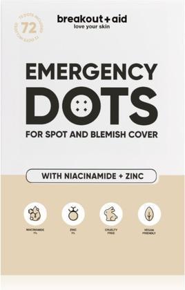 Breakout + Aid Breakout+aid - Acne patches with niacinamide and zinc Emergency Dots 72 pcs