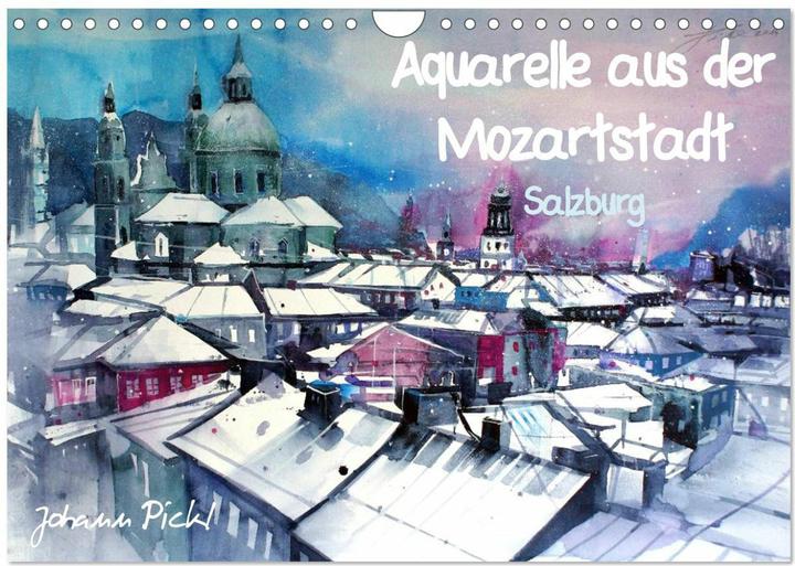 Actual product image Aquarelle aus der Mozartstadt Salzburg (Wandkalender 2025 DIN A4 quer), Monatskalender (A4, German)