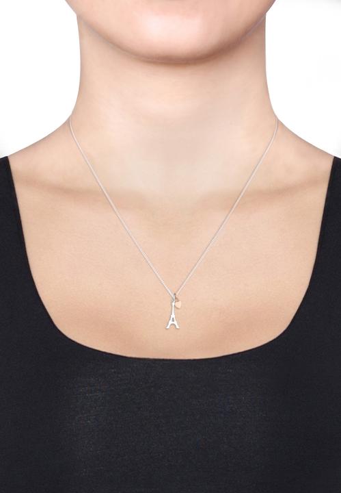 Immagine prodotto Elli Collana Torre Eiffel Cuore Opaco Argento 925 (Argento 925 Oro rosa, Nessuna pietra, 45 cm)