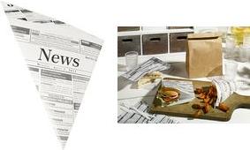 Actual product image Papstar Newsprint" conical bag, 325 x 230 x 230 mm made of parchment substitute, 40 g/sqm, contents: 250 g (1000 x)