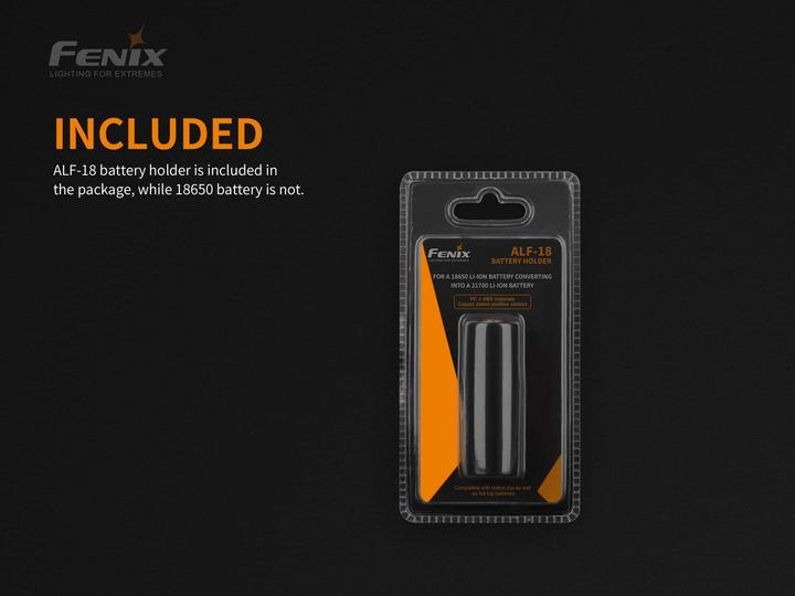 Produktbild Fenix ALF-18, Adapter 18650 zu 21700 Akkus