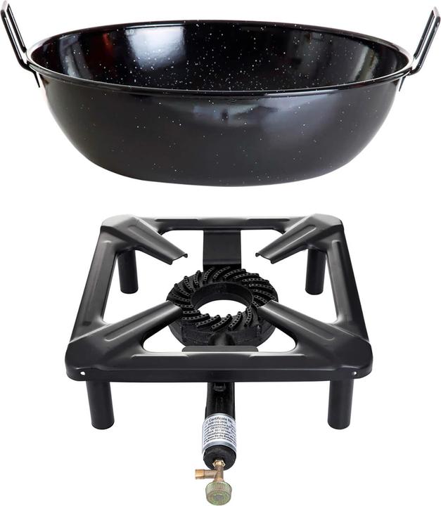 Produktbild Paella World International Hockerkocher-Set (gross) Emailleschüssel Ø 40 cm - ohne Zündsicherung