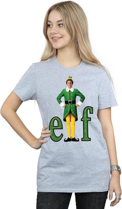 Actual product image Elf Womens/Ladies Buddy Logo Cotton Boyfriend T-Shirt (M)