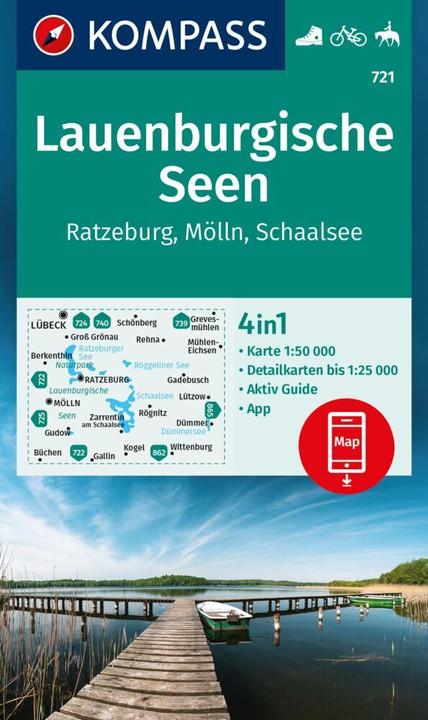 Immagine prodotto Mappa escursionistica 721 Laghi di Lauenburg, Ratzeburg, Mölln, Schaalsee 1:50.000