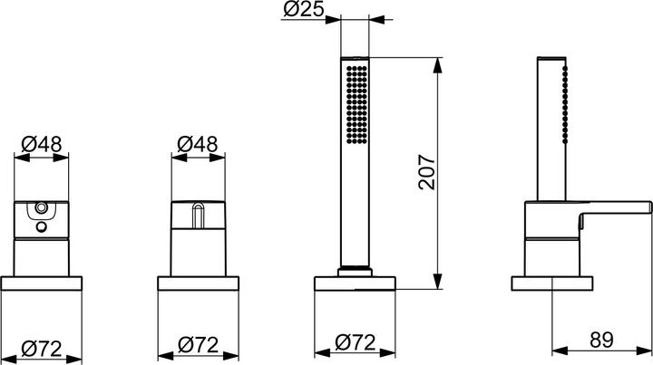 Immagine prodotto Hansa HANSAVANTIS Miscelatore da bagno a 3 fori, 54709007