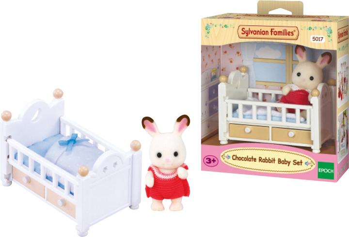 Produktbild Sylvanian Families Schokoladenhasen Baby mit Babybett