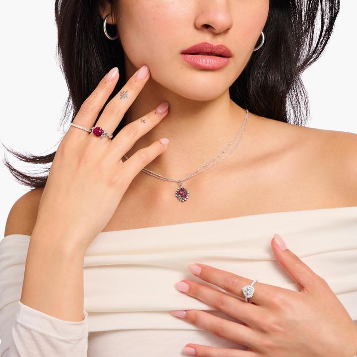 Produktbild Thomas Sabo Kette mit Anhänger Roses Romance (925er Silber, Emaille, 40 - 45 cm)