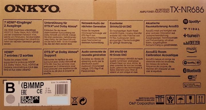 Actual product image Onkyo Tx-Nr686 (7.2 channels, MW, FM)