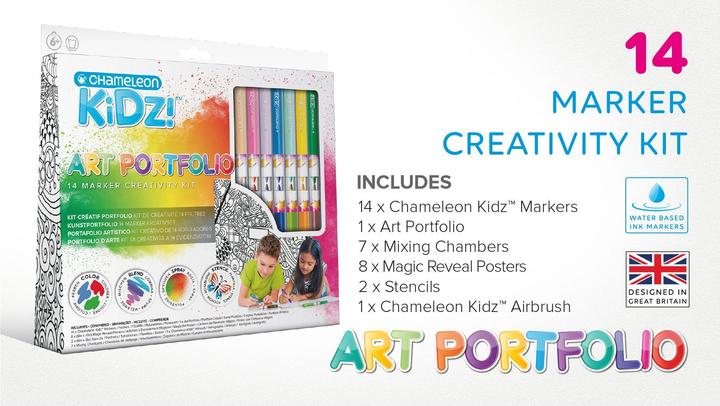 Immagine prodotto Chameleon Portafoglio d'arte dell'aerografo Set 14 penne (Multicolore, 14 x)