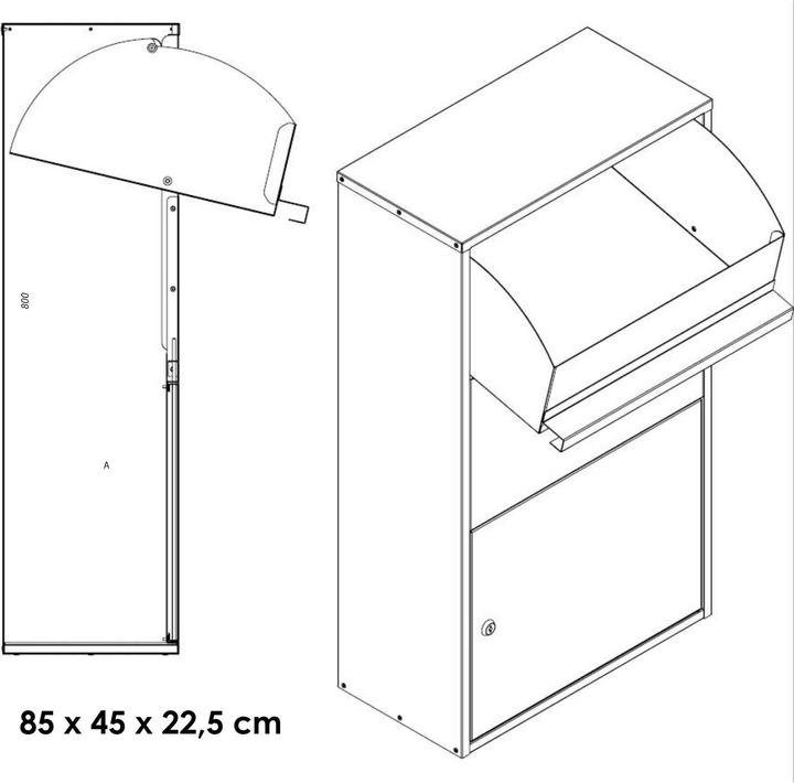 Produktbild Mocavi Paketkasten PBox 56 anthrazit Sicherheitseinwurf Ral 7016