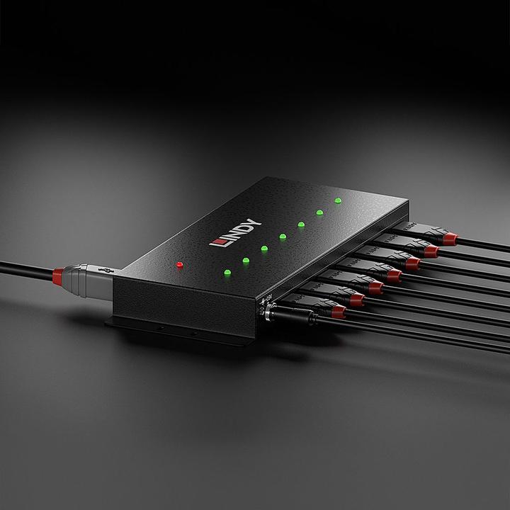 Immagine prodotto Lindy Hub industriale USB 3.0 a 7 porte, custodia in metallo (USB-B, 7 Porti)